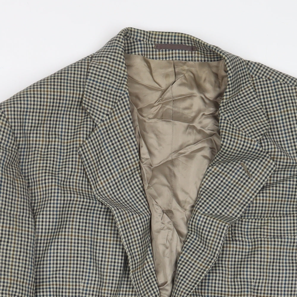 NEXT Mens Brown Plaid Wool Jacket Suit Jacket Size 38 Regular