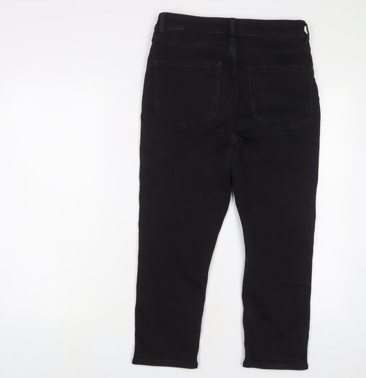 Marks and Spencer Womens Black Cotton Skinny Jeans Size 12 L23 in Regular Zip