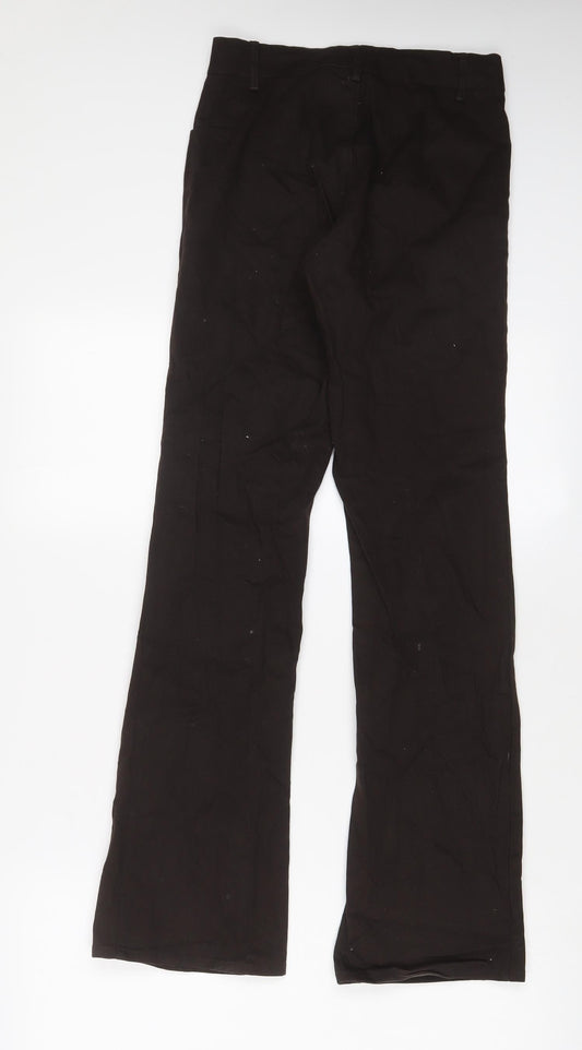 Motel Womens Brown Cotton Trousers Size 2XS L30 in Regular Zip