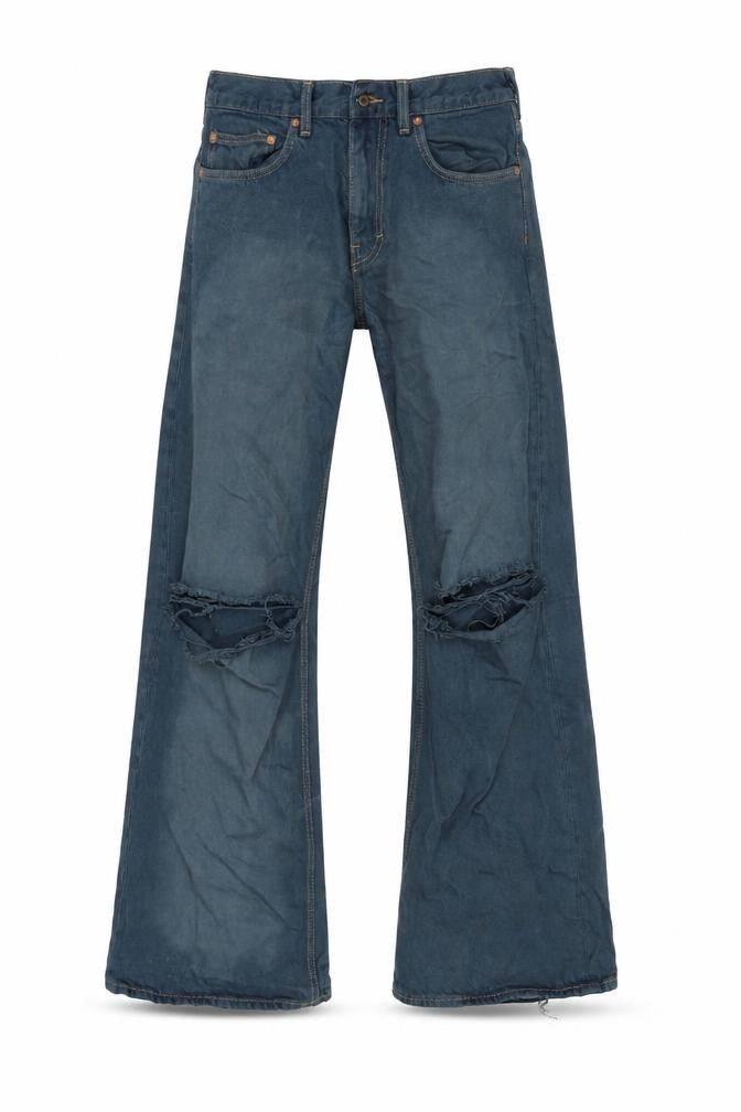 Beyond Mens Blue Cotton Flared Jeans Size 30 in L31 in Regular Zip