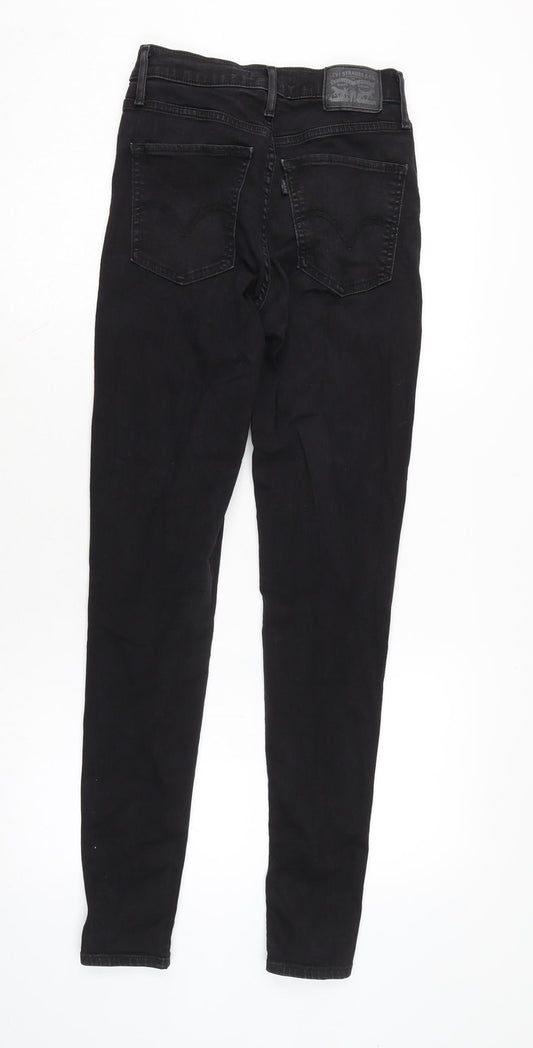 Levi's Womens Black Cotton Blend Skinny Jeans Size 26 in L30 in Regular Zip