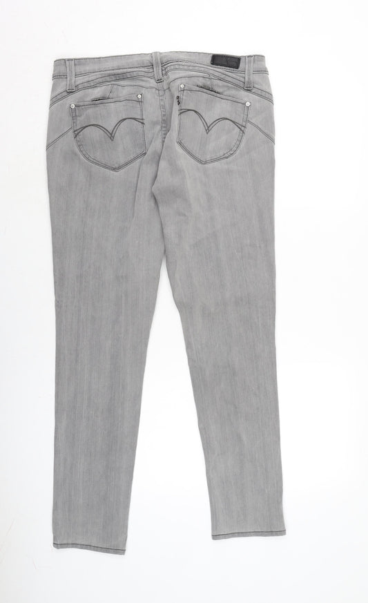 Levi's Womens Grey Cotton Blend Skinny Jeans Size 33 in L30 in Regular Zip