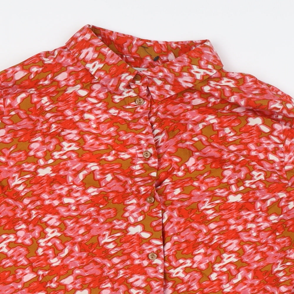 ICHI Womens Multicoloured Viscose Basic Button-Up Size 6 Collared