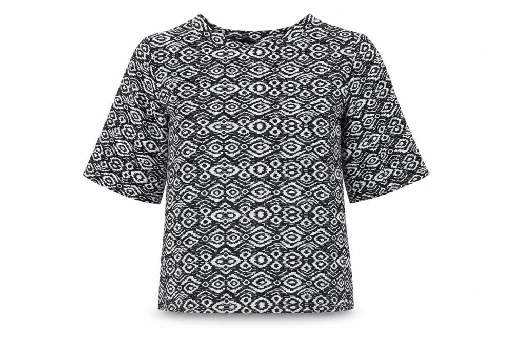 New Look Womens Black Polyester Basic Button-Up Size 10 Crew Neck