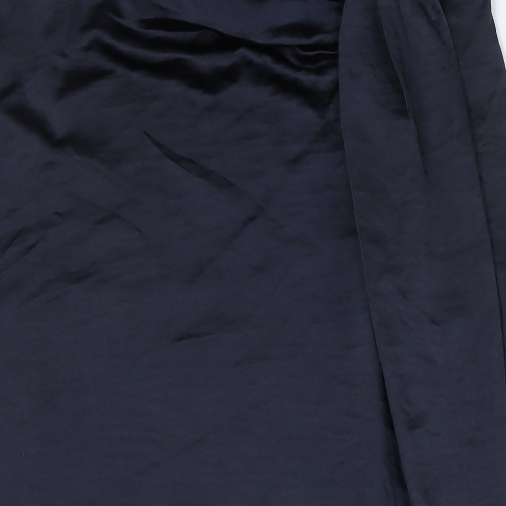 QED London Womens Blue Polyester A-Line Skirt Size 14 Zip