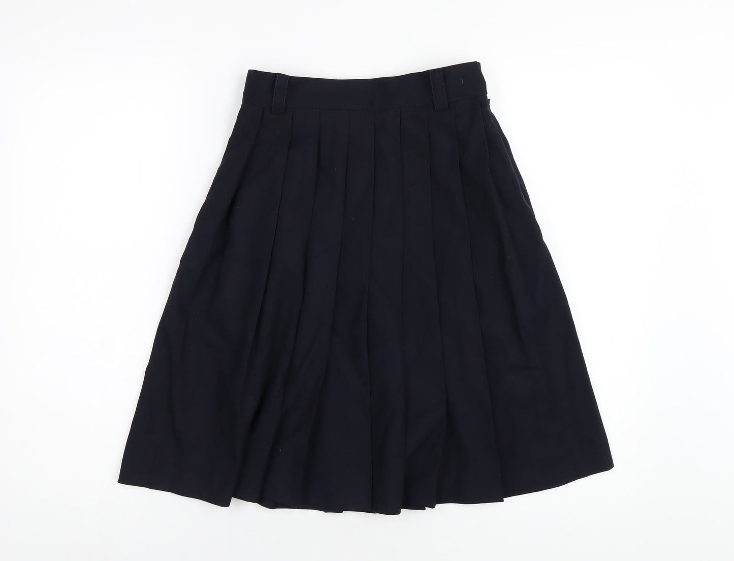 Mone Womens Blue Polyester Pleated Skirt Size S Zip