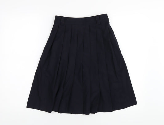 Mone Womens Blue Polyester Pleated Skirt Size S Zip