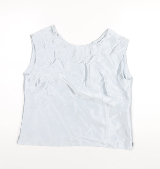 Tom Bowker Womens Blue Polyester Basic Tank Size 16 Round Neck
