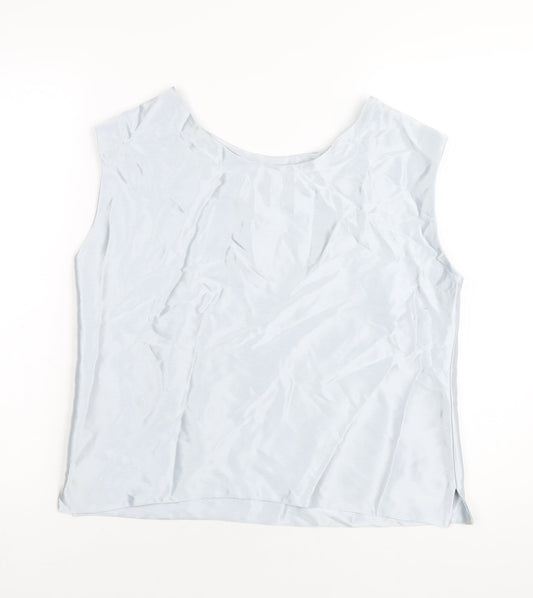 Tom Bowker Womens Blue Polyester Basic Tank Size 16 Round Neck
