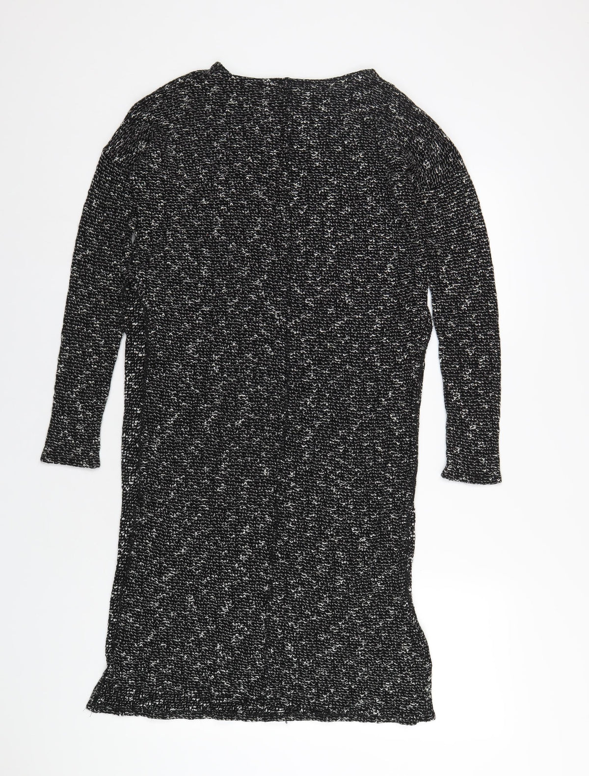 River Island Womens Black Acrylic Basic T-Shirt Size 10 Round Neck - Side Slits
