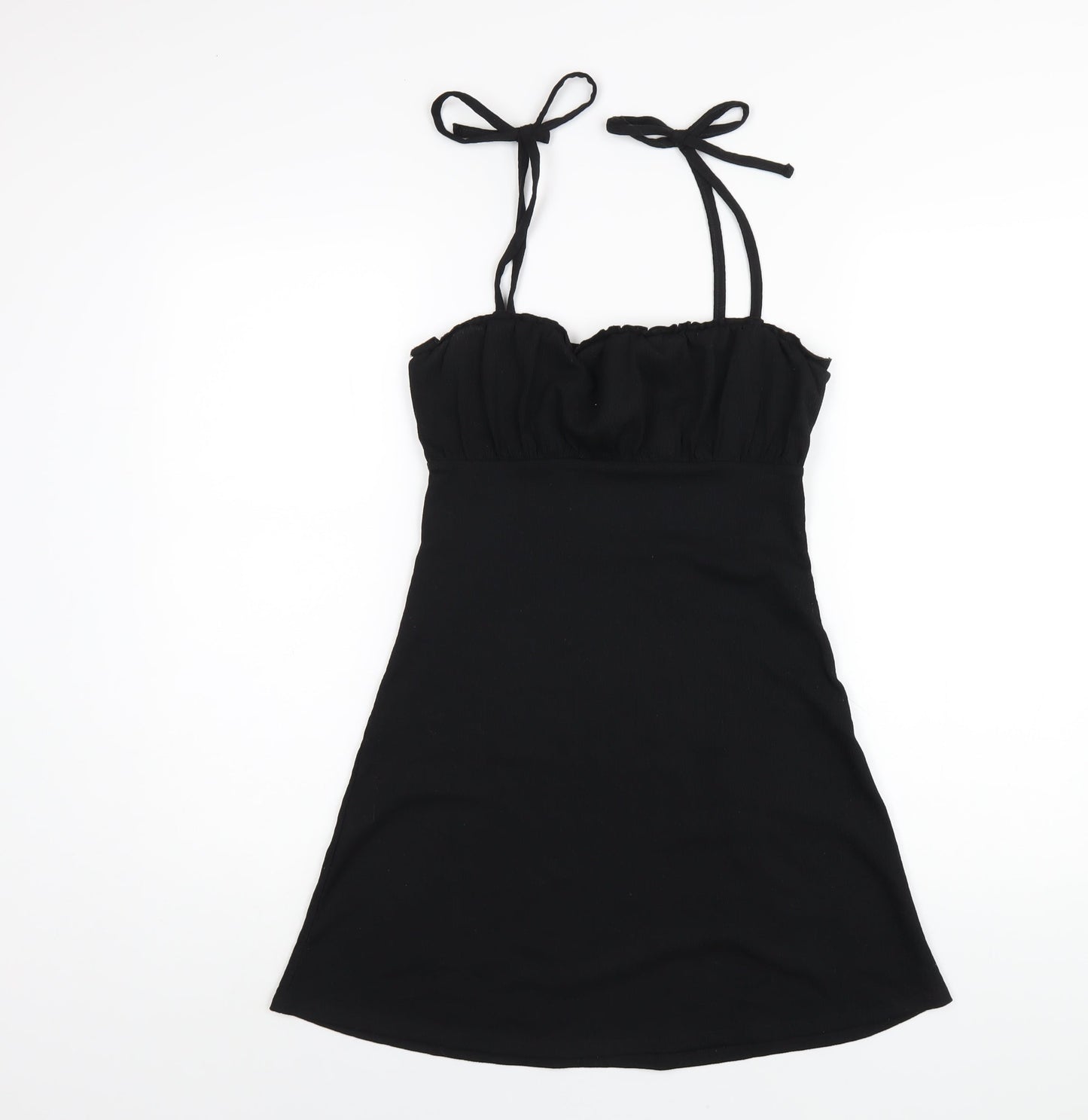 H&M Womens Black Polyester A-Line Size XS Square Neck Pullover