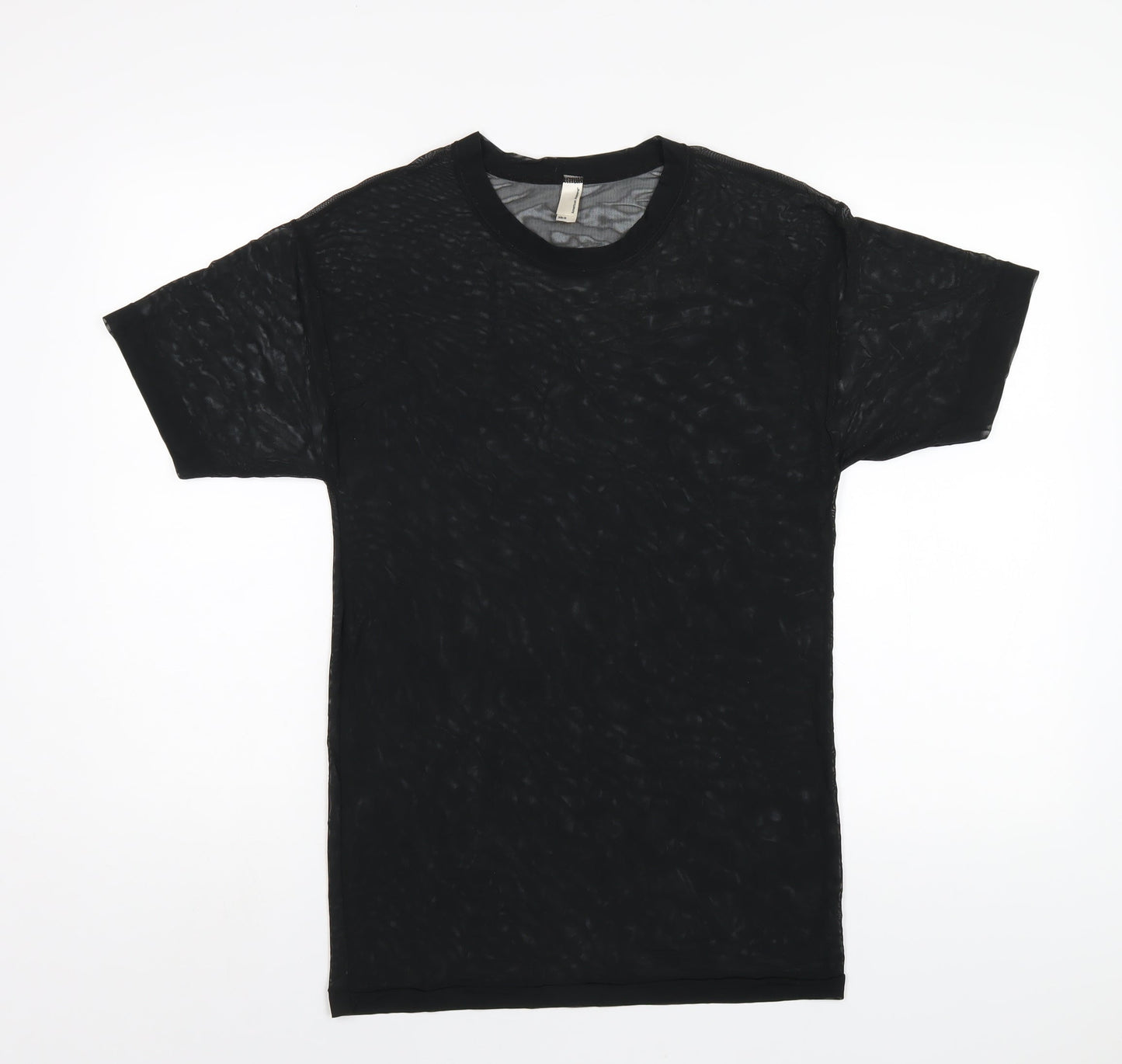 American Apparel Womens Black Polyester Basic T-Shirt Size XS Round Neck