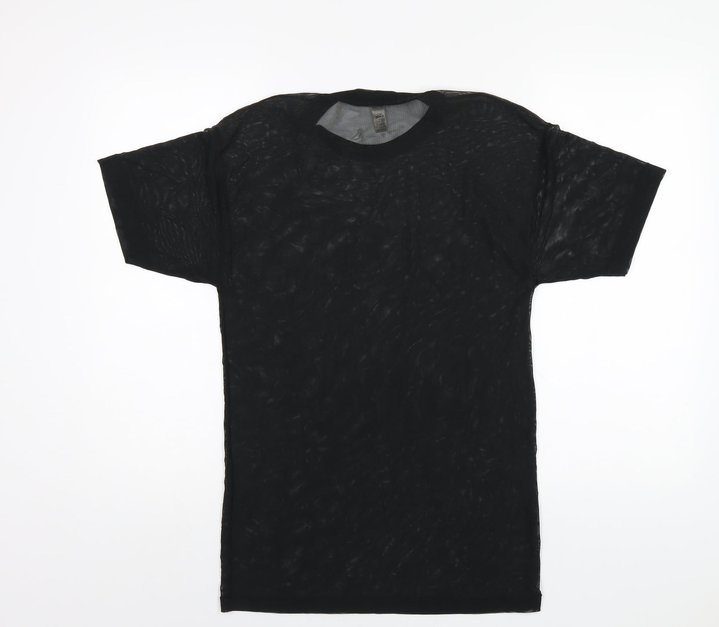 American Apparel Womens Black Polyester Basic T-Shirt Size XS Round Neck