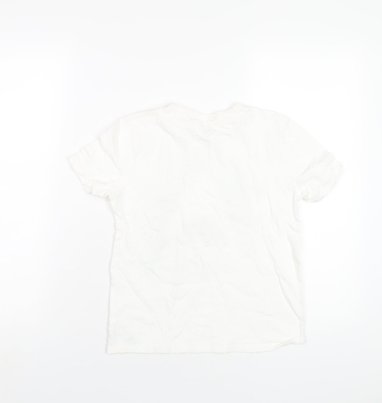 Gap Boys White Cotton Basic T-Shirt Size M Round Neck Pullover