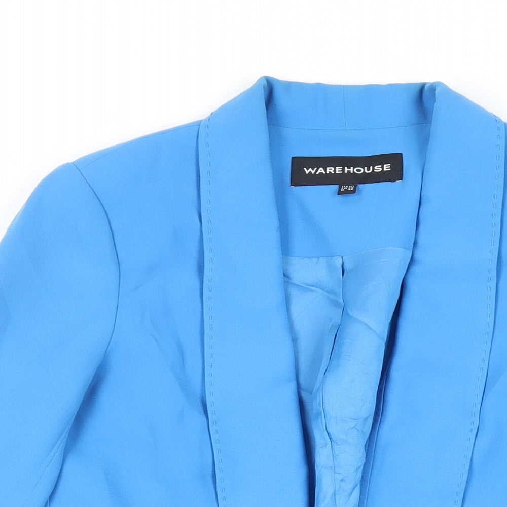 Warehouse Womens Blue Jacket Blazer Size 10 - Open