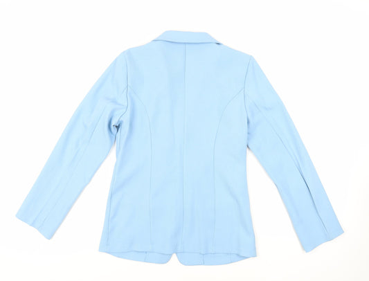 MissLook Womens Blue Jacket Blazer Size M Button - Unlined