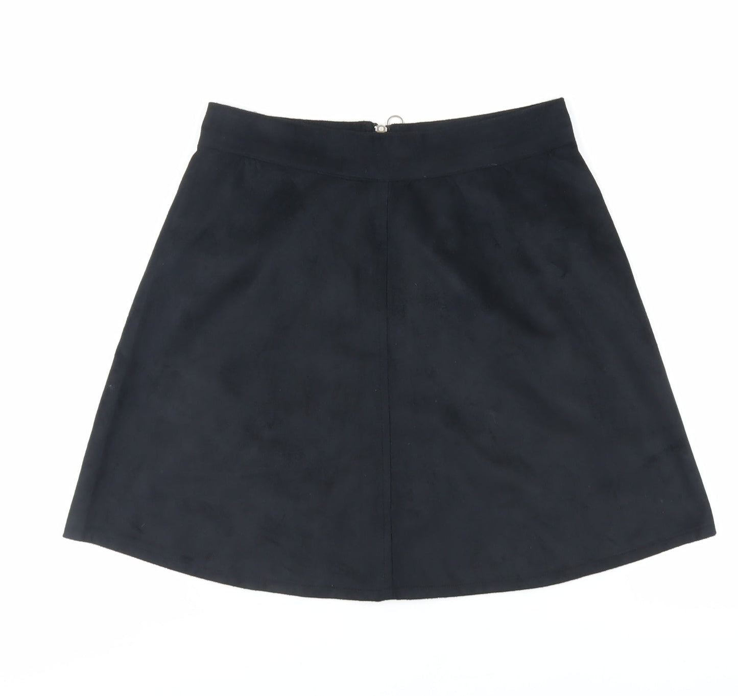 Select Womens Black Polyester Mini Skirt Size 6 Zip - Pockets