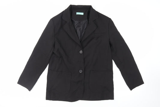 Moses Queen Womens Black Jacket Blazer Size M Button