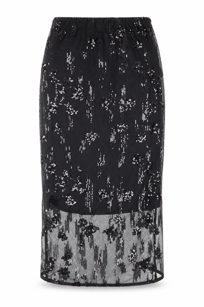 M&S Womens Black Polyester Straight & Pencil Skirt Size 8 - Elastic Waist
