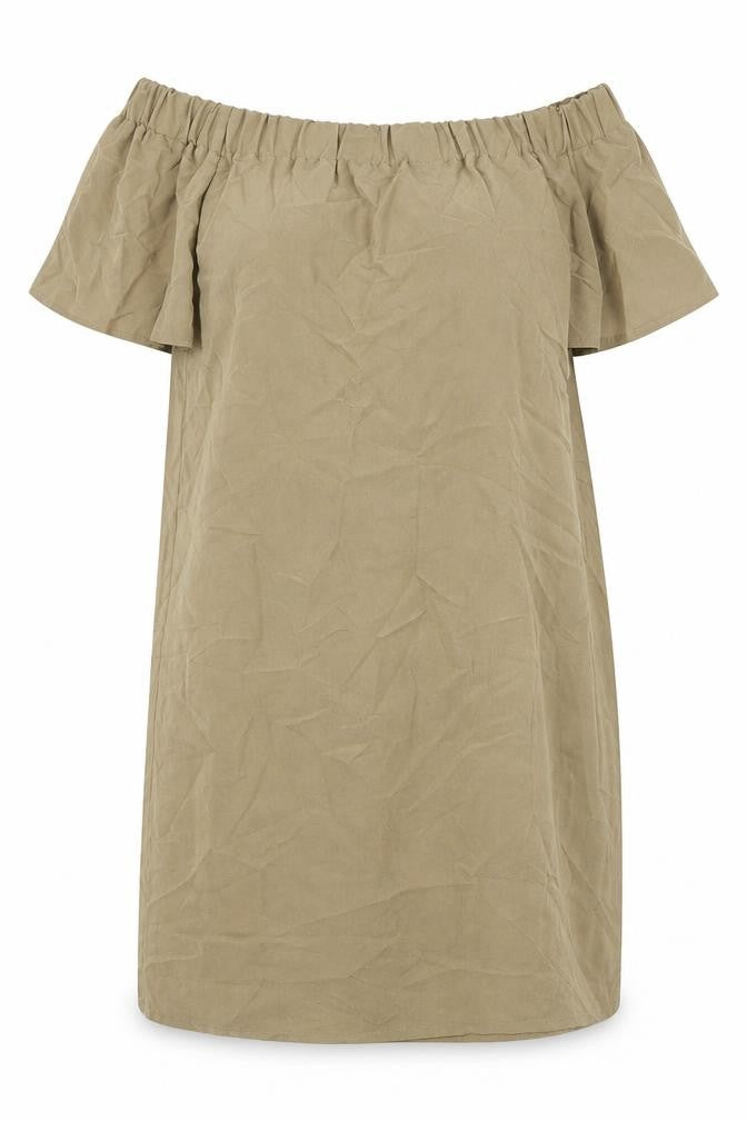 H&M Womens Green Modal Tunic Blouse Size 12 Off the Shoulder