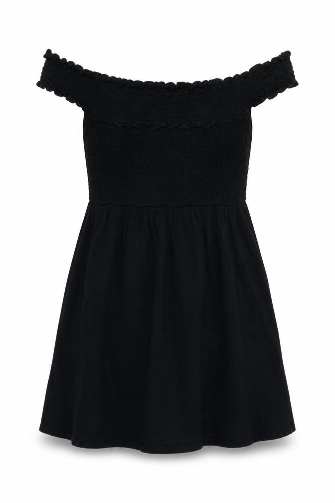 H&M Womens Black Viscose Basic T-Shirt Size M Off the Shoulder