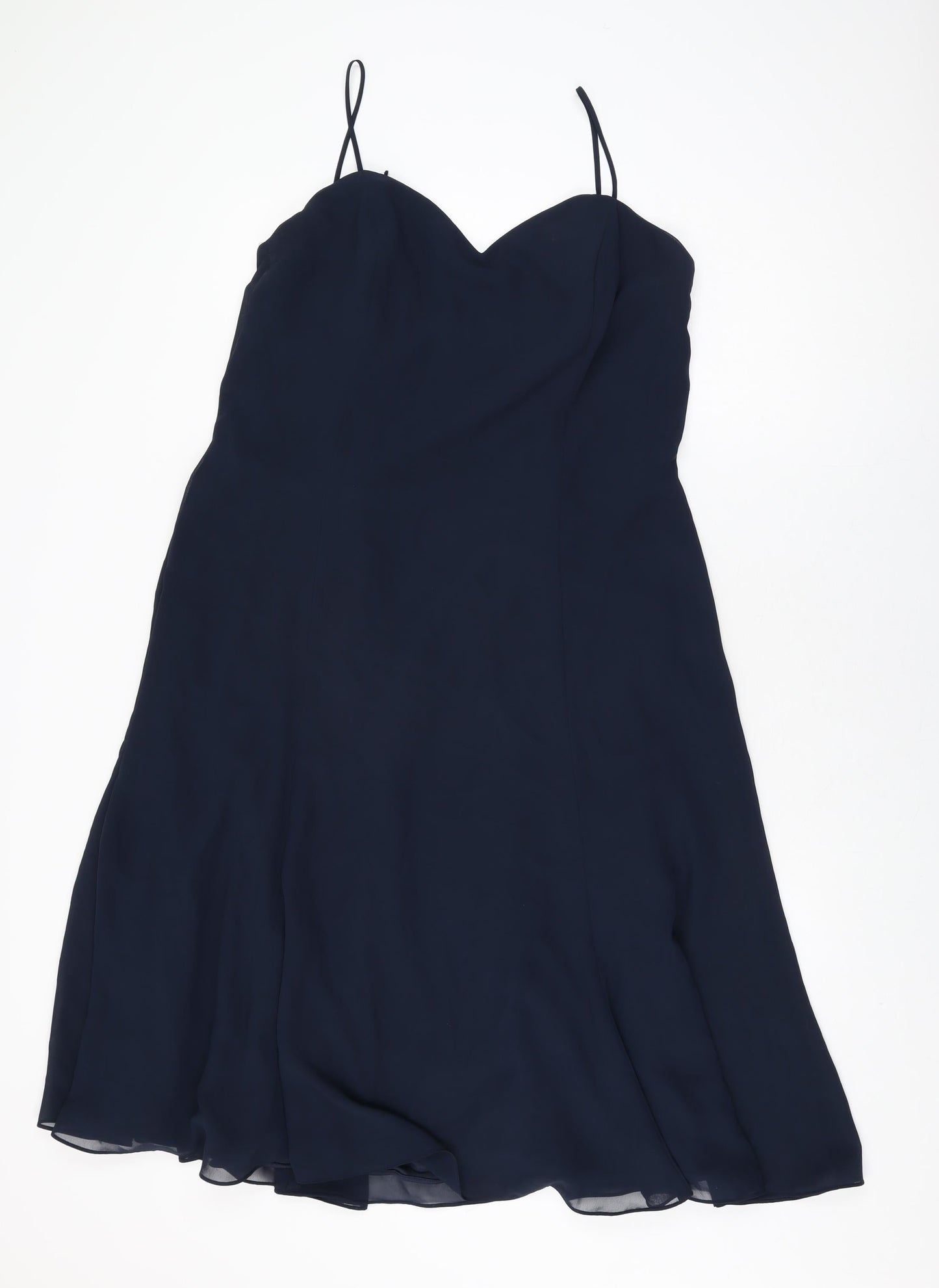 Dessy Collection Womens Blue Polyester A-Line Size 18 Sweetheart Zip