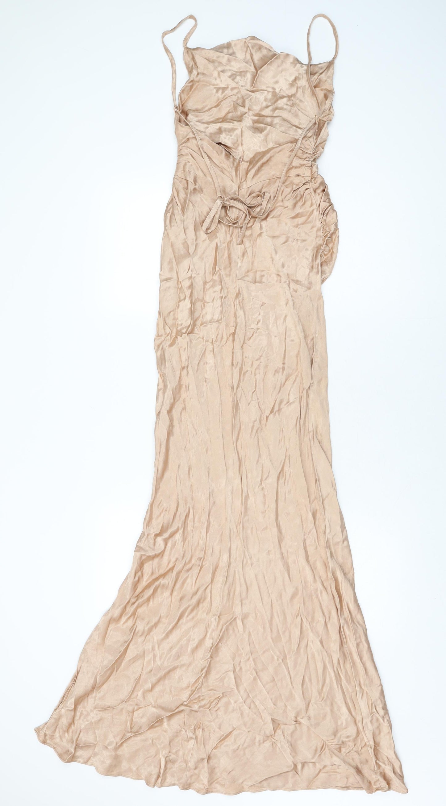 Shona Joy Womens Pink Viscose Maxi Size 6 Cowl Neck Zip