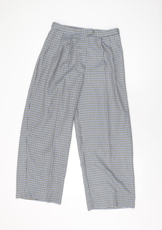 Shopping Shop Womens Grey Geometric Polyester Trousers Size XL L28 in Regular Zip