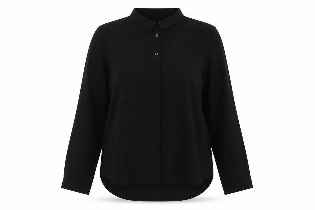 Monki Womens Black Polyester Basic Button-Up Size XS Collared