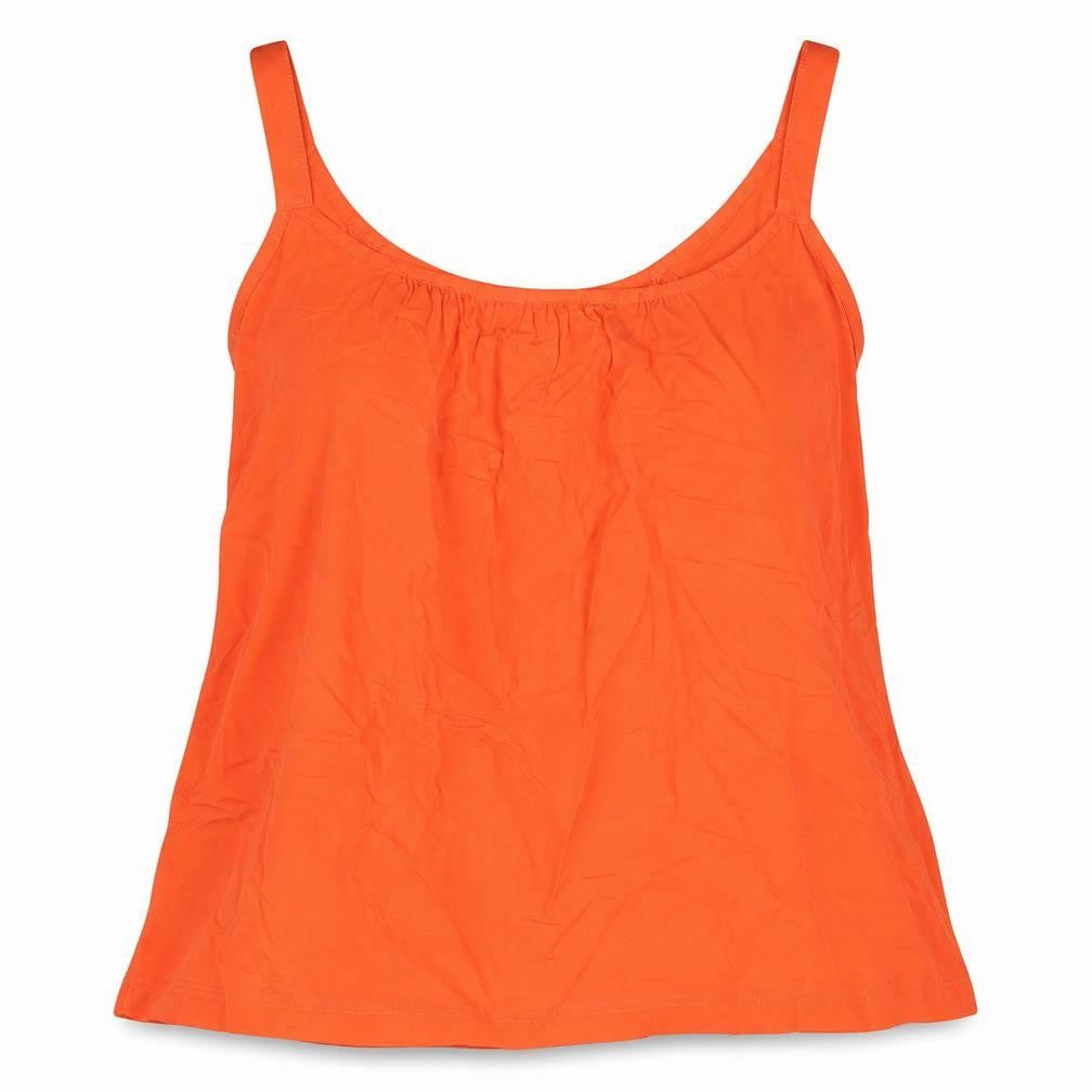 Marks and Spencer Womens Orange Viscose Basic Tank Size 8 Round Neck