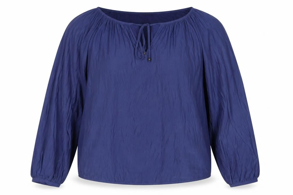 Zara Womens Blue Polyester Basic Blouse Size M Round Neck
