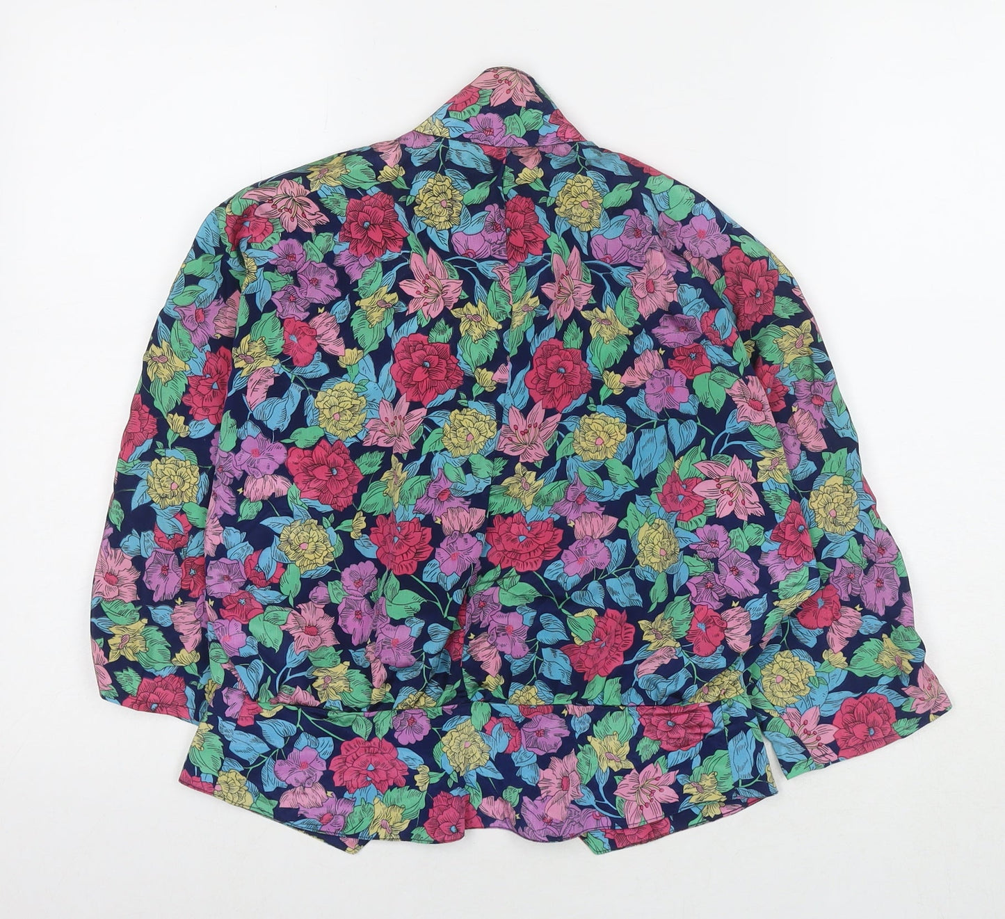 Solo Womens Multicoloured Floral Viscose Basic Button-Up Size 10 Collared