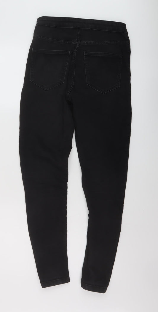 Marks and Spencer Womens Black Cotton Skinny Jeans Size 10 L27 in Regular Button