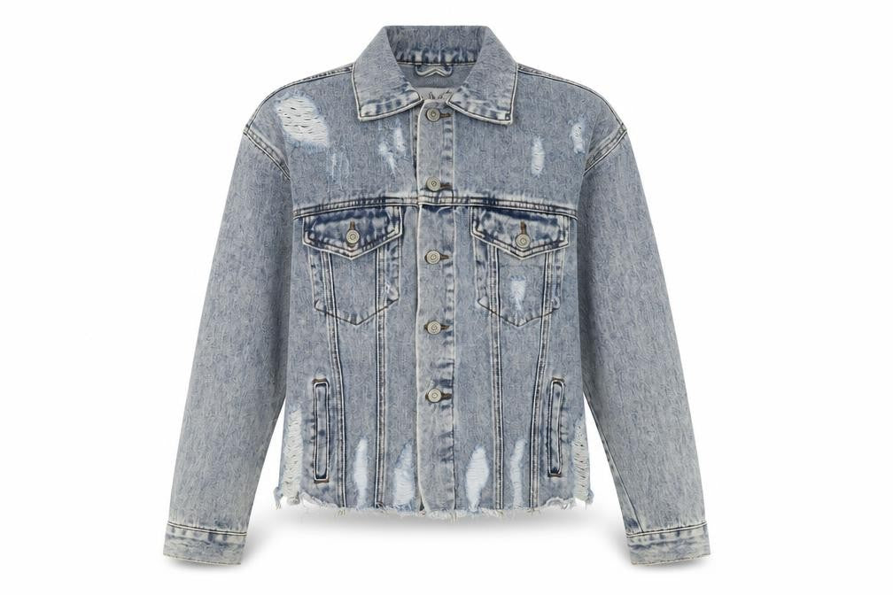 Denim & Co. Womens Blue Jacket Size 8 Button