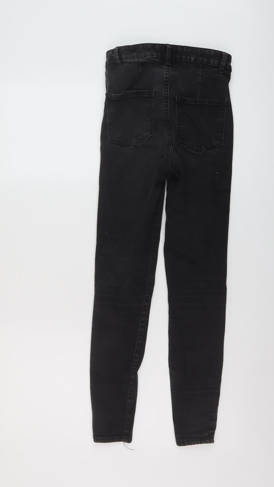 Denim & Co. Womens Grey Cotton Skinny Jeans Size 8 L26 in Regular Button