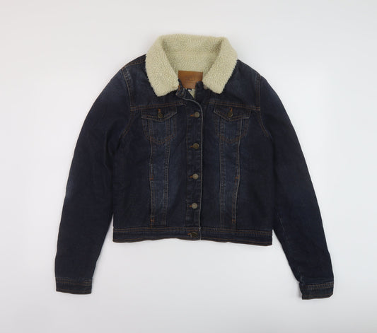 BBJ Womens Blue Jacket Size M Button