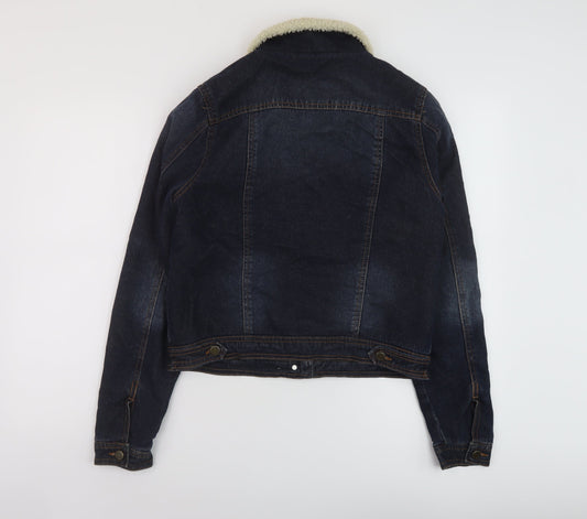 BBJ Womens Blue Jacket Size M Button