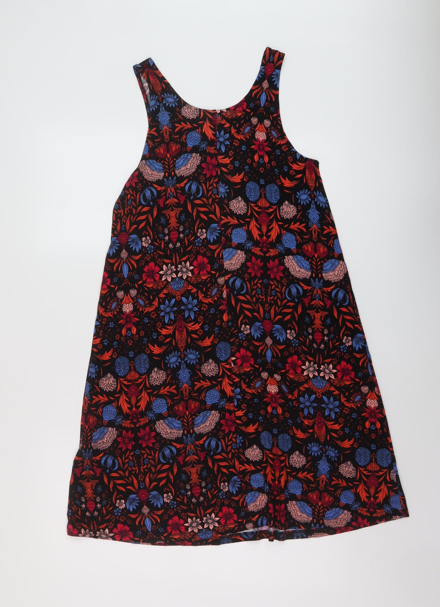 H&M Womens Multicoloured Geometric Viscose A-Line Size XS Round Neck Pullover