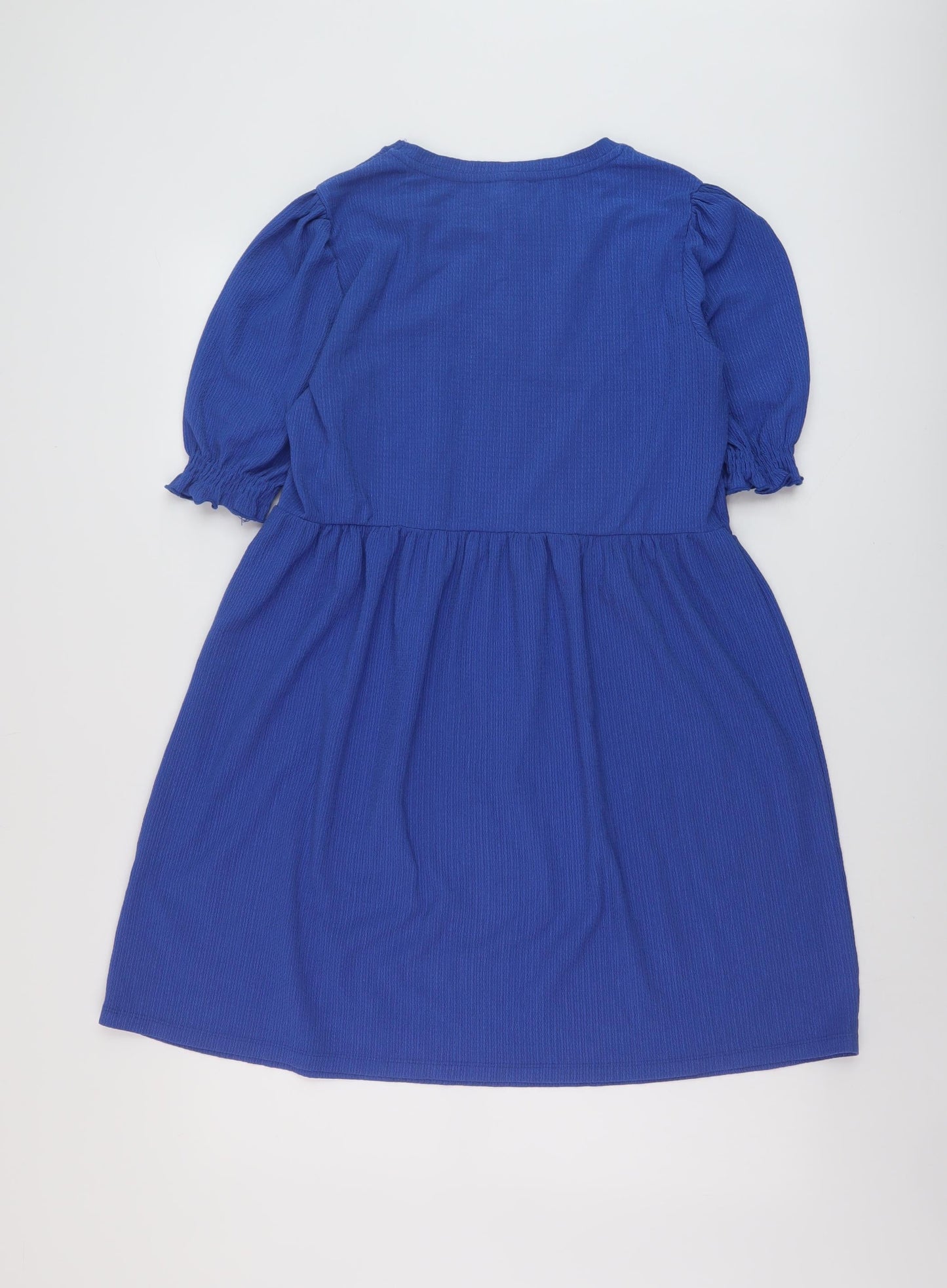 New Look Womens Blue Polyester A-Line Size 12 Round Neck Pullover
