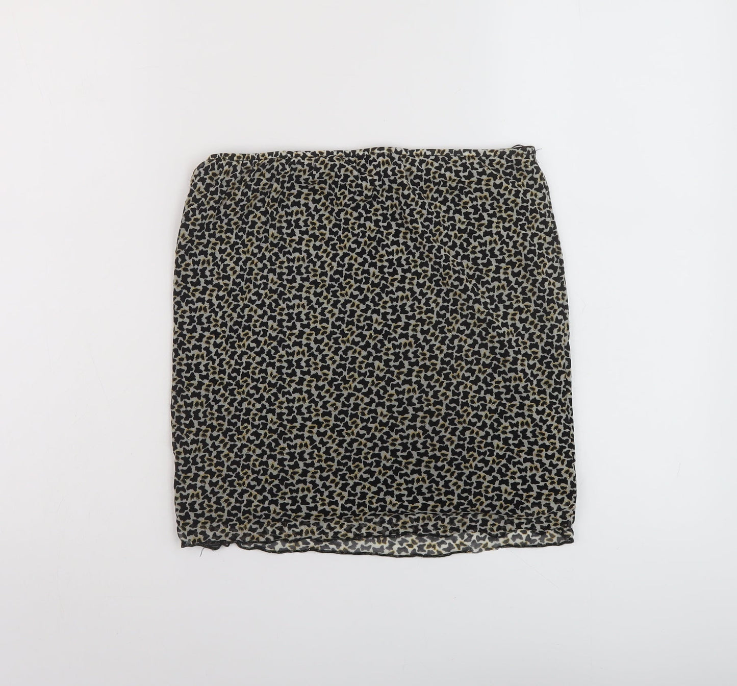Mint Vanilla Womens Beige Geometric Polyester Mini Skirt Size M