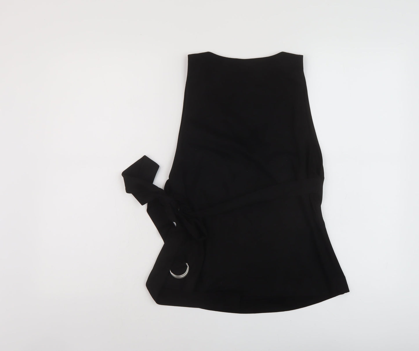 Zra Womens Black Polyester Basic Tank Size S Round Neck