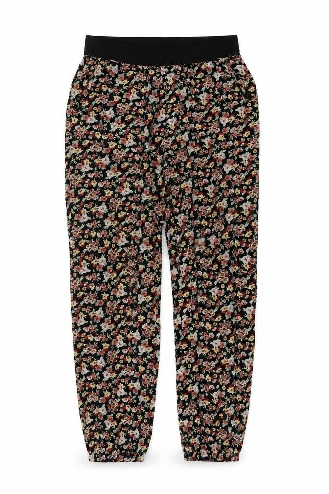 Select Womens Multicoloured Floral Viscose Trousers Size 12 L26 in Regular