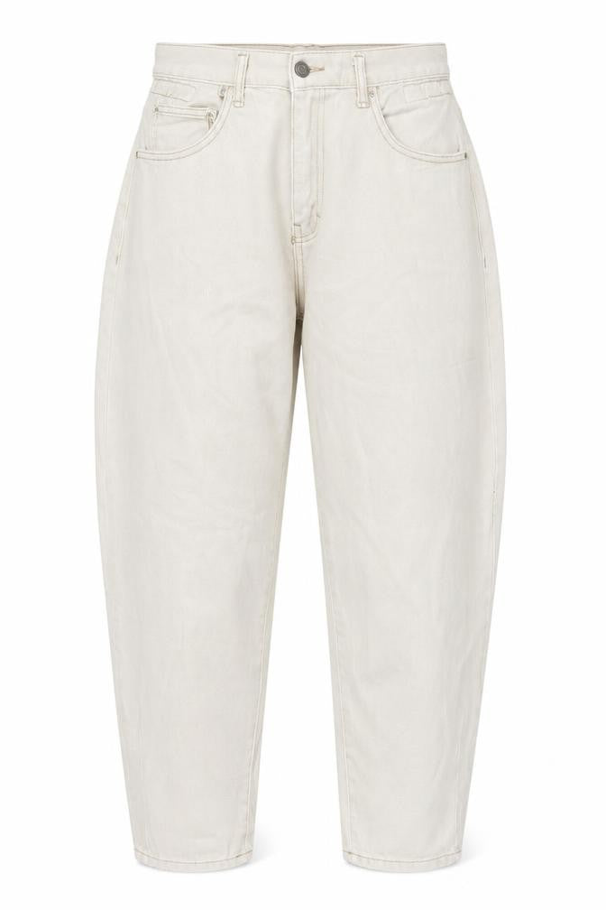 Pull&Bear Womens Beige Cotton Tapered Jeans Size L L20 in Regular Zip