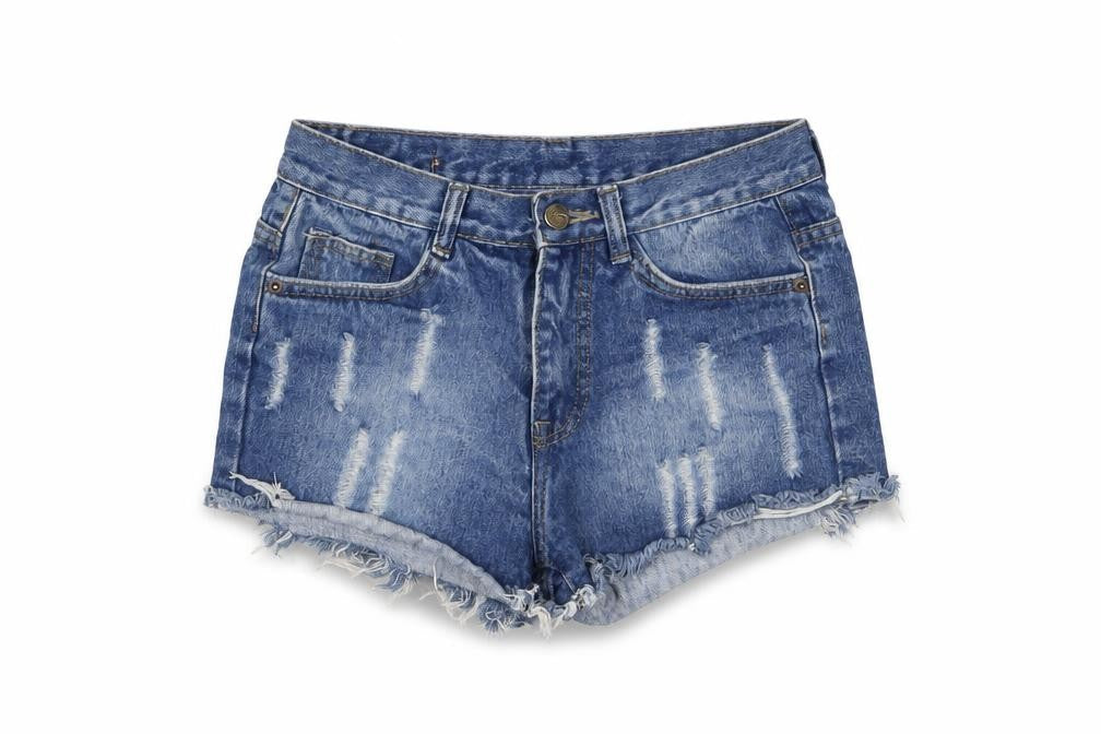 American Eagle Outfitters Womens Blue Cotton Basic Shorts Size 24 in Regular Zip