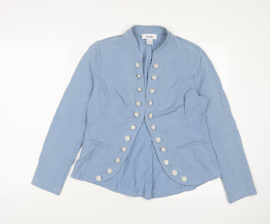 Tesini Womens Blue Jacket Size 16 Hook & Eye