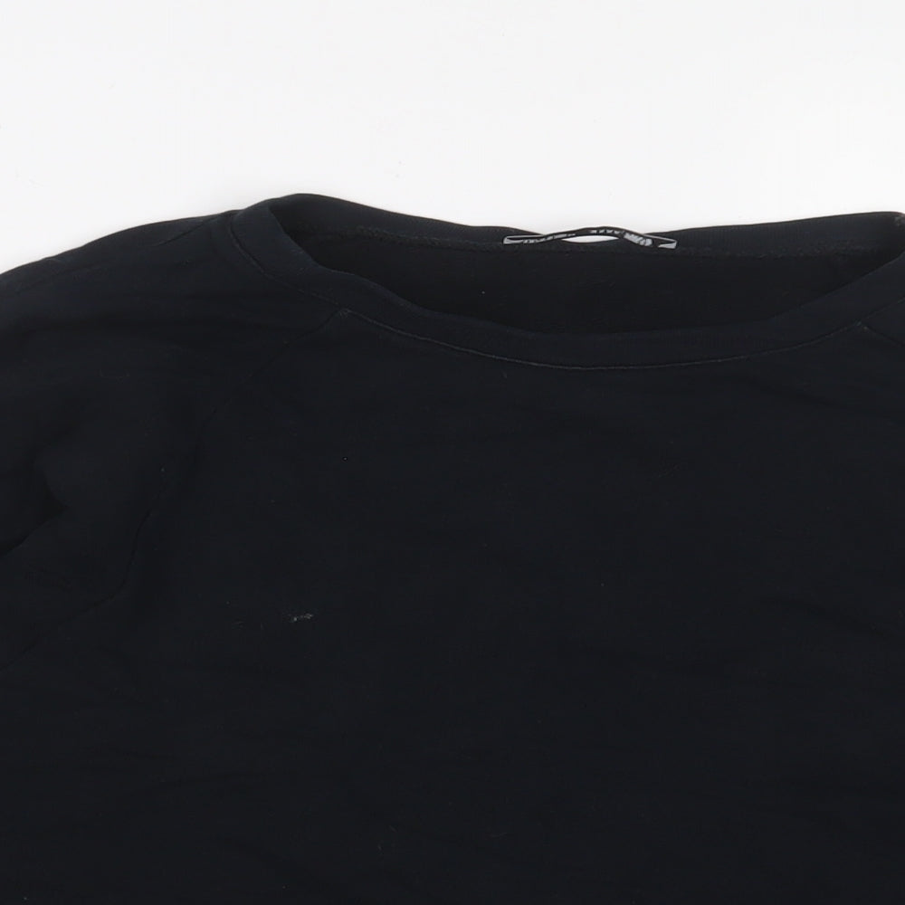 Zara Womens Black Cotton Basic T-Shirt Size S Crew Neck
