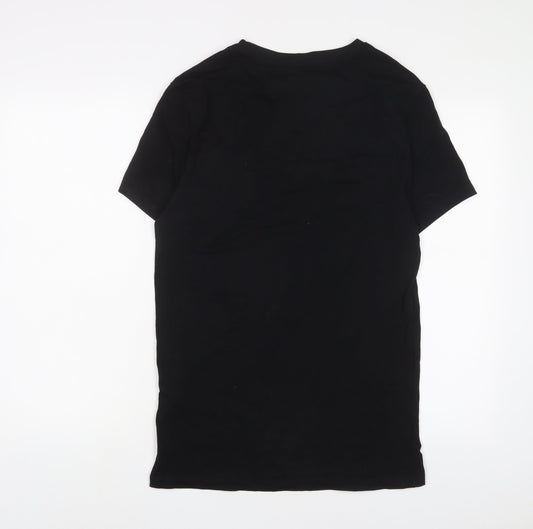 ASOS Mens Black Cotton T-Shirt Size L Crew Neck