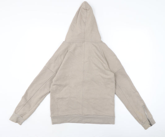 MDV Womens Beige Cotton Pullover Sweatshirt Size 8 - Zipped cuffs.