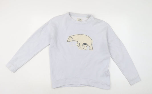 Jack Wills Womens Blue Cotton Pullover Sweatshirt Size 8