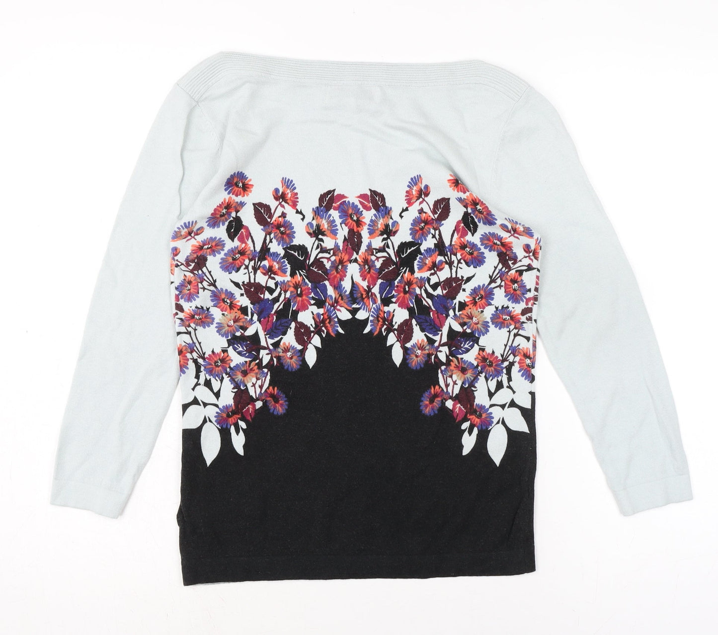 NEXT Womens Multicoloured Boat Neck Floral Cotton Pullover Jumper Size 8